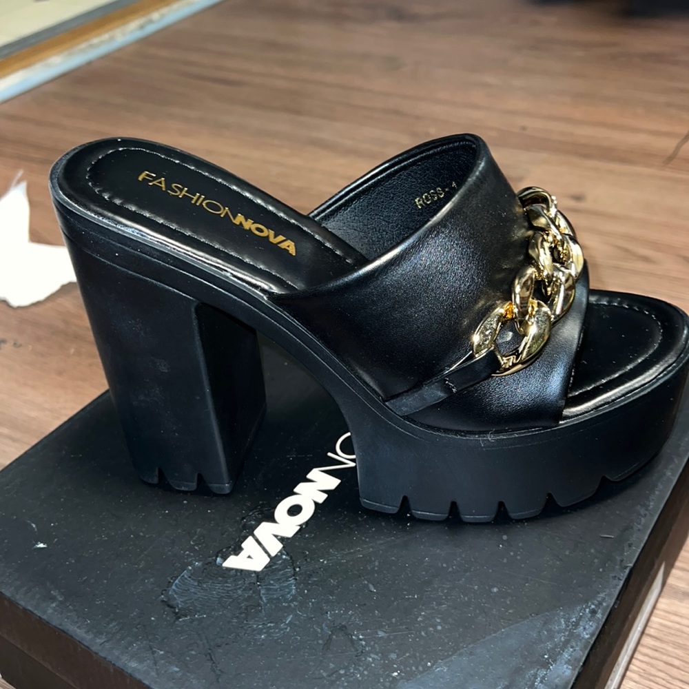 Black open toe heels